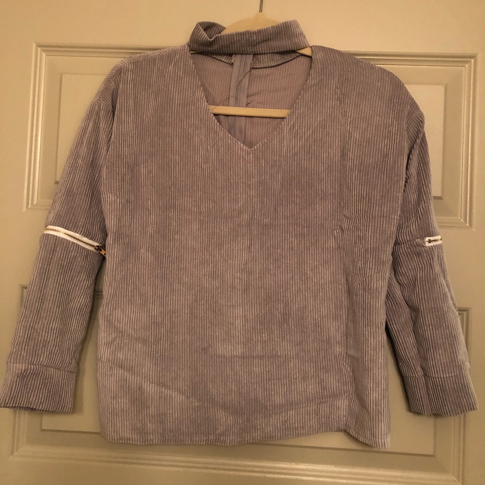 Long-sleeve corduroy top